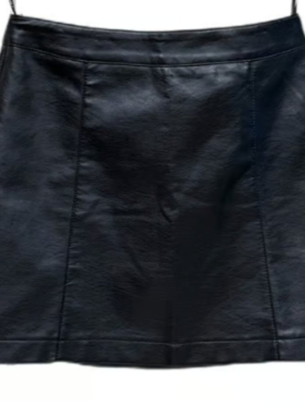Forever 21 Faux Vegan Leather Black Mini Skirt Zip Back A-line High Waist Y2k